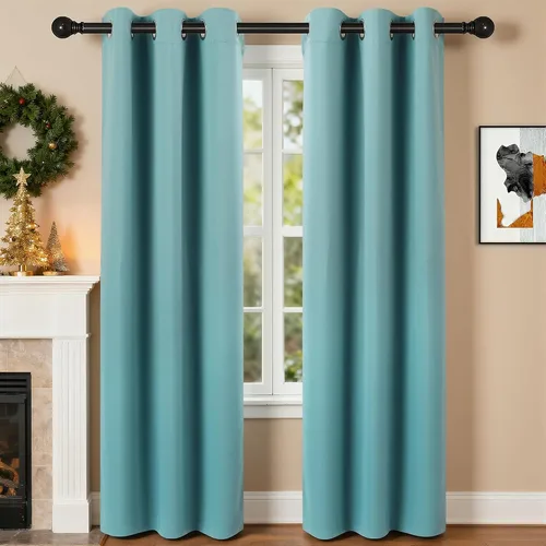 Vista 54 de Cortinas de oscurecimiento de habitación de 45 pulgadas de largo para dormitorio y sala de estar, cortinas térmicas aislantes con ojales