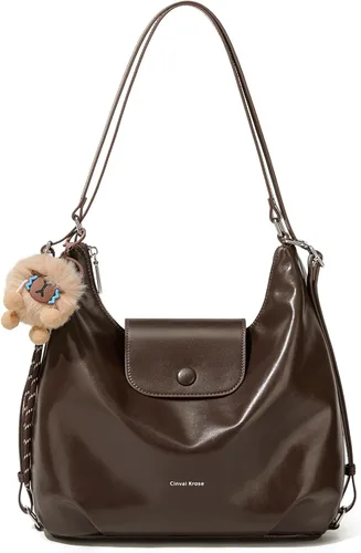 Vista 10 de Bolso de hombro para mujer, bolso de mano de cuero estético, bolsa de mensajero linda mochila Hobo para el trabajo