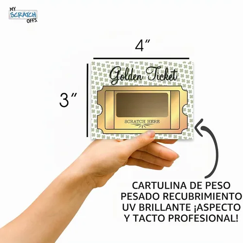 Vista 2 de My Scratch Offs 20 Boletos Dorados para el Día de San Patricio Haz tus propias Tarjetas de Rascar DIY con Adhesivos de Rascar para Boletos de Rifa