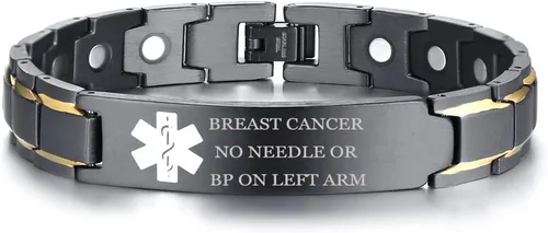Vista 20 de XUANPAI Pulseras de alerta médica para hombres y mujeres con grabado gratuito ajustable de acero inoxidable para emergencias médicas