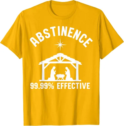 Vista 44 de Abstinence 99.99 Percent Effective Nativity Christmas Joke T-Shirt