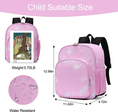 Vista 3 de CLUCI Mochila infantil para niños y niñas, mochila para preescolar con correa ajustable, 12L, Rosa 404, Mochilas Daypack