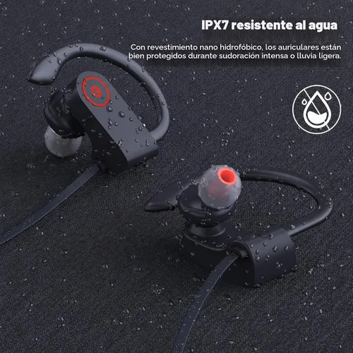 Vista 6 de JOYWISE Auriculares Inalámbricos Bluetooth 16H Tiempo de Reproducción Auriculares con Micrófono Estéreo Intrauditivos, IPX7 Impermeables Deportivos
