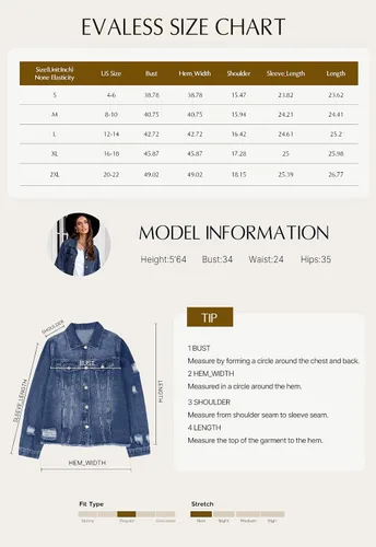 Vista 6 de EVALESS Chaqueta vaquera lavada estilo novio para mujer