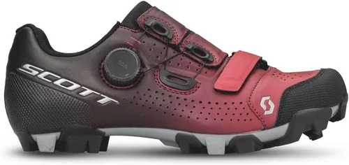 Vista 3 de SCOTT Zapato BOA MTB Team para mujer, Negro FadeRojo Metálico