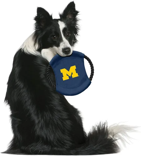 Vista 5 de Littlearth NCAA Michigan Wolverines Sock Monkey and Flying Disc - Conjunto de juguetes para mascotas, color del equipo, talla única