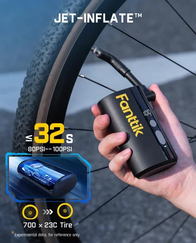Vista 4 de Fanttik X9 Ace Mini Electric Bike Pump, 150PSI, 32s Inflate, Auto Stop