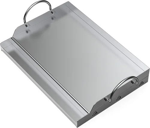 Vista 10 de Onlyfire Parrilla de cocina de acero inoxidable para barbacoa, parrilla universal con parte superior plana para la mayoría de parrillas