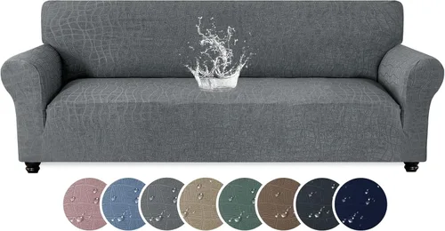 Vista 27 de MAXIJIN Funda impermeable para sillón de sala de estar, 1 pieza elástica con brazos, protector de muebles lavable para perros y mascotas (S, café)