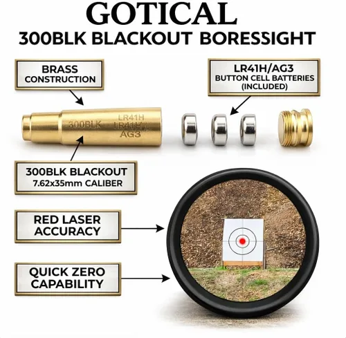 Vista 5 de 360 Tactical 300BLK Blackout Boresight con láser rojo 300BLK 0.300x1.378 in Boresight con láser rojo 300 blk 300 Blackout BLK 0.300x1.378 in Bore