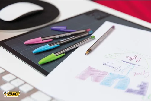 Vista 8 de BIC Cristal Bolígrafos multicolor, varios colores, bolígrafos biro para todos los días con punta ancha (0.063 in), paquete de 20