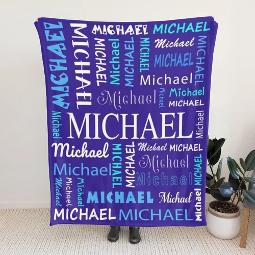 Vista 4 de Manta personalizada con nombre para niños, mantas personalizadas con nombre y texto para adultos, niños, niñas, niños, recién nacidos, regalo