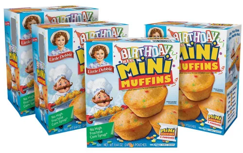 Vista 9 de Little Debbie Paquete variado de mini muffins, pastel de cumpleaños, arándanos, chispas de chocolate (1 caja cada uno)
