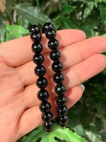 Vista 4 de GAF TREASURES Pulsera de cuentas de cristal, pulsera de piedras preciosas elásticas auténticas, cristales curativos, regalo para hombres y mujeres