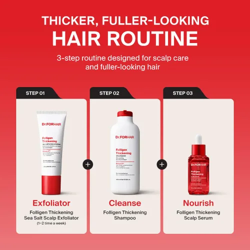 Vista 8 de Dr.FORHAIR Folligen - Suero espesante para el cuero cabelludo, 1.7 onzas, suero de densidad de biotina para cabello más grueso y de aspecto más