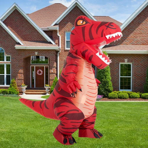 Vista 2 de Disfraces de dinosaurio para adultos, disfraz inflable para adultos, disfraz de Trex inflable, disfraces de Halloween para hombres y mujeres