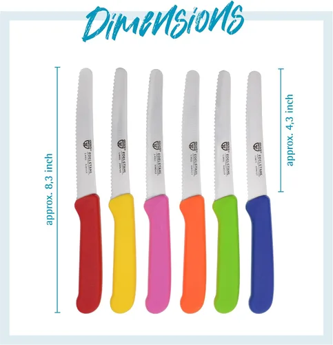 Vista 2 de GRÄWE cuchillo de mesa 6 piezas, juego de cuchillos para cortar, paquete de 6 cuchillos de pan, cuchillo de desayuno con borde dentado en un lado