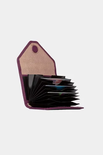 Vista 83 de grande Estuches para tarjetas 3639, Naranja, Tarjetero de cuero con cierre magnético, cartera pequeña de acordeón para mujer