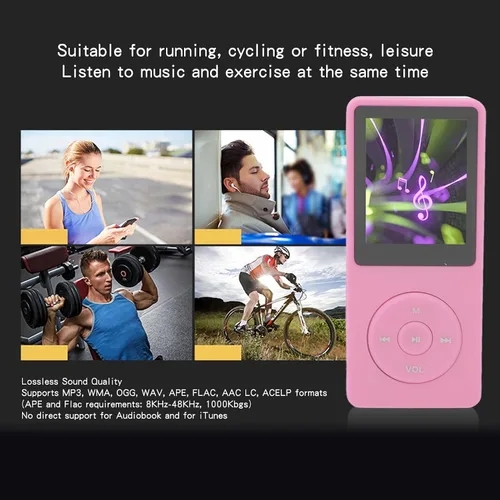 Vista 3 de Reproductor de MP3 de 8 GB, reproductor de música portátil con Bluetooth, radio FM, pantalla de 1.8 pulgadas, soporta 64 GB de almacenamiento