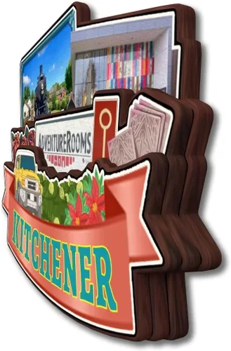 Vista 3 de Kitchener Ontario Canada - Imán para nevera de madera 3D, madera 3D, hecho a mano, recuerdos de la ciudad, imán para nevera, decoración del hogar