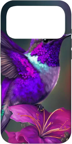 Vista 22 de Funda púrpura para iPhone XR para colibrí