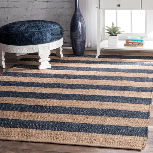 Vista 11 de Tapete NuLoom Alisia de yute, con diseño de rayas, 2' 6" x 8', blanco mate Alisia Blanquecino