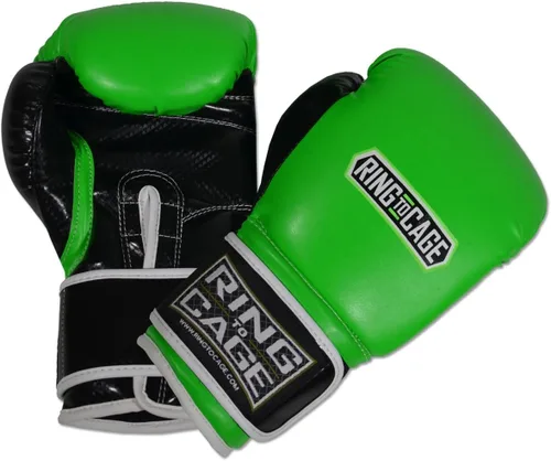 Vista 3 de Guantes de boxeo para entrenamiento de gimnasio Verde neón/negro