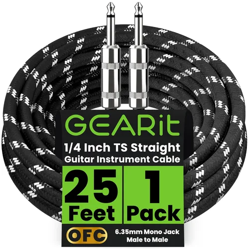 Vista 13 de GEARit Cable de instrumento de audio (10 pies) en ángulo recto a recto de 1/4 de pulgada macho a macho para cable AMP, base y guitarra eléctrica