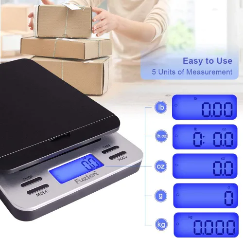 Vista 6 de Fuzion Báscula de envío, escala postal digital precisa de 86 lb/0.1 oz con función de retención y tara, escala de franqueo para paquetes y correo