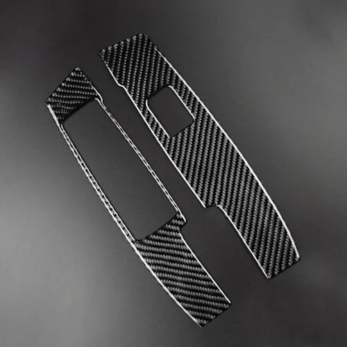 Vista 6 de Fibra de carbono, para accesorios de Mercedes Benz, calcomanía para panel de interruptor de elevador de ventana de puerta de automóvil para Mercedes