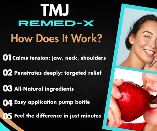 Vista 2 de Dr. A's TMJ Remed-X Sérum para aliviar la mandíbula Producto de alivio TMJ Tratamiento de mandíbula y cuello Aceites esenciales naturales
