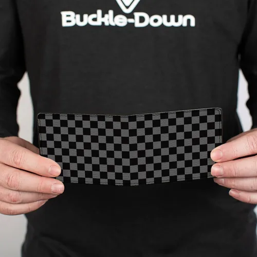 Vista 5 de Buckle-Down Billetera plegable PU para hombre NegroGris, Multicolor, 4.0" x 3.5", Varios