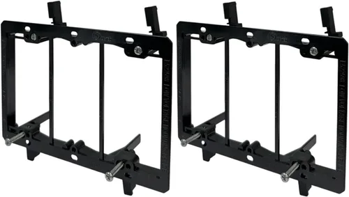 Vista 12 de iMBAPrice Soporte de montaje de bajo voltaje de 2 bandas, paquete de 2 Soporte para paneles de yeso, soporte LV2-2, para Ethernet, HDMI, altavoces