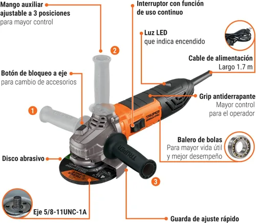 Vista 5 de Amoladora angular 4-1/2 ', ERGO-PRO, 900 W