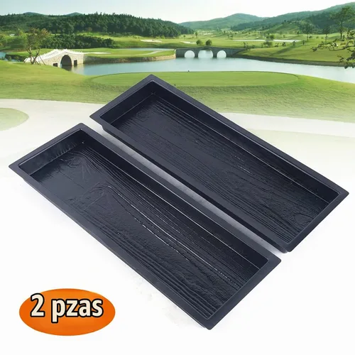 Vista 3 de Paquete de 2 tablas de madera con forma de molde de piedra escalonada, tablero de madera, molde de cemento de hormigón, fabricante de caminata