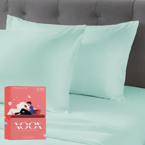 Vista 11 de XOOX Linen Juego de Sábanas de Algodón 100% Twin - Sábanas de Algodón de 500 Thread Count Tamaño Twin, Extra Suaves, Tejido Satén, Sábanas
