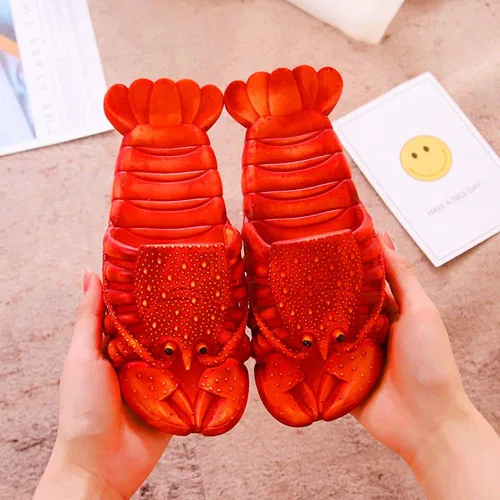 Vista 2 de COOL JOHOZO Zapatillas de langosta, sandalias de bajo, zapatillas de animales animales zapatillas de pescado, zapatillas de langosta zapatillas