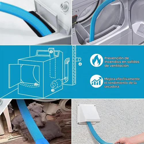 Vista 7 de Kit de limpiador de ventilación de secadora mejorado de 3 piezas: accesorio de manguera de vacío universal para eliminación de pelusas, se adapta a
