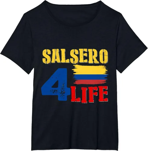 Vista 19 de Salsa Colombiana Gift - Camiseta de música con bandera colombiana Negro