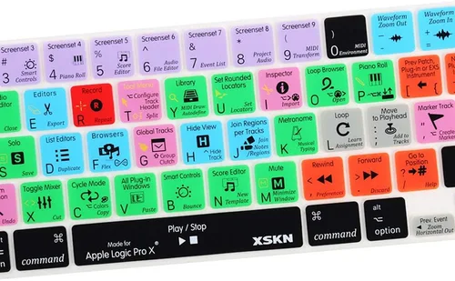 Vista 2 de XSKN Logic Pro X English QWERTY Layout - Funda de teclado de silicona para MacBook Pro 2019 de 16 pulgadas A2141 2020 nueva MacBook Pro de 13.3