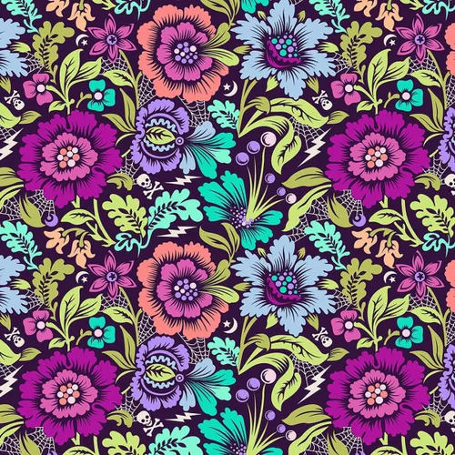 Vista 4 de Nightshade Déjà Vu Fat Quarter Bundle (8 piezas) por Tula Pink for Free Spirit 18 x 21 pulgadas (18.0 in x 21.0 in) Cortes de tela DIY Tela