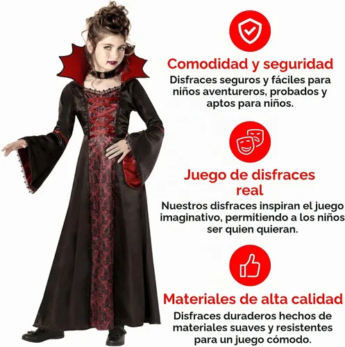 Vista 8 de Morph, Disfraz de vampiro para niñas, disfraces de Halloween para niños