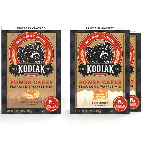 Vista 9 de PPasteles Kodiak grano integral combinación de Power Cakes Flapjack y Waffle, original suero de leche, 20 onzas (1lbs 4 onzas)
