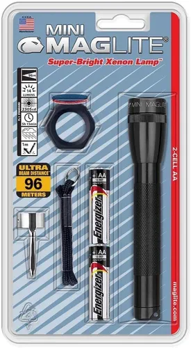Vista 11 de MagLite - M2A03C Linterna Mini Maglite incandescente de 2 celdas AA Combo, rojo