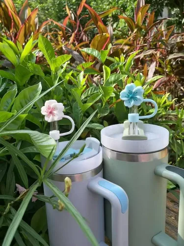 Vista 6 de Tapa de silicona para popote compatible con Stanley Cup 30, 40 onzas, a prueba de polvo, reutilizable, para vasos y botellas de agua