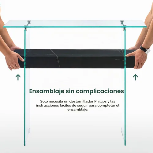 Vista 8 de ivinta Mesa de arrimo de cristal con almacenamiento, mesa de sofá moderna de 39.4" para sala de estar, vestíbulo, pasillo, dormitorio 5101 (Negro)