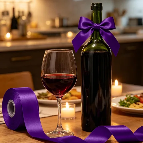 Vista 9 de Fullive Cinta de 1 pulgada para envolver regalos, cinta de Halloween de color morado oscuro de 30 yardas Sleek Glossy, Wear Resistant, Easy Cut