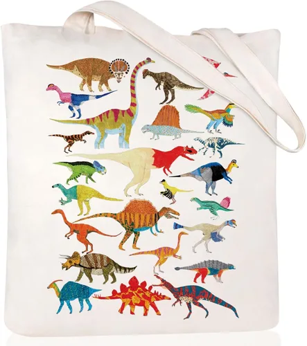 Vista 21 de Bolsa de lona estética para mujer con bolsillo interior, bolsa de hombro para libros, bolsas reutilizables para compras