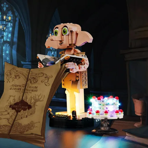 Vista 4 de BrickBling Luz LED compatible con Lego Dobby The House-Elf 76421, luces creativas compatibles con Lego 76421, no incluye