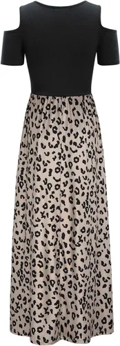 Vista 4 de STYLEWORD - Vestidos largos de verano para mujer con hombros descubiertos y bolsillo